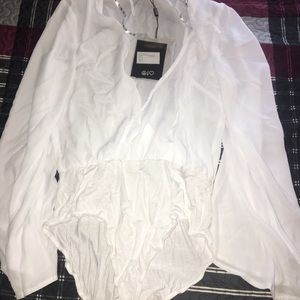 White long sleeve bodysuit size 10